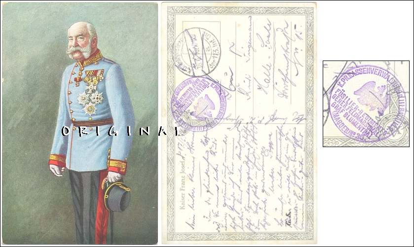 FELDPOST Blumenthal MAGDEBURG 1916 auf AK KAISER F. J. - 12,00 Eur