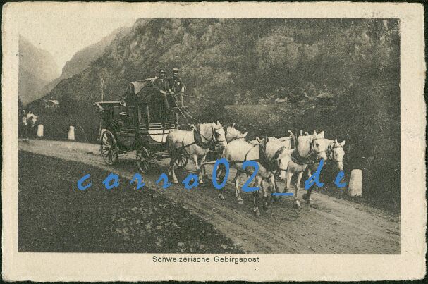 Pferdegespann (5) Schweizerische Gebirgspost 1914 - 3,00 Eur