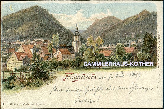 FRIEDRICHRODA
                                                          (Thringen)
                                                          Ansicht; 1899
                                                          gelaufen,
                                                          Bahnpost;
                                                          LITHO - 15,00
                                                          EUR