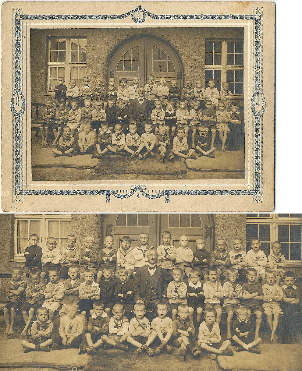 Liebenswertes Hartpappefoto (7) Schulklasse ca. 1910 - 13,00 Eur