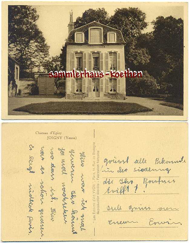 Joigny (Yonne) Chateau d'Epizy, ca. 1910 - 6,00
                  Eur