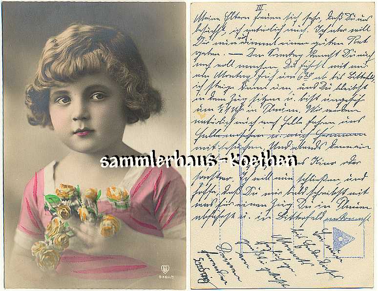Kolorierte AK Kleines Mdchen mit Locken 1927 - 5,00 Eur