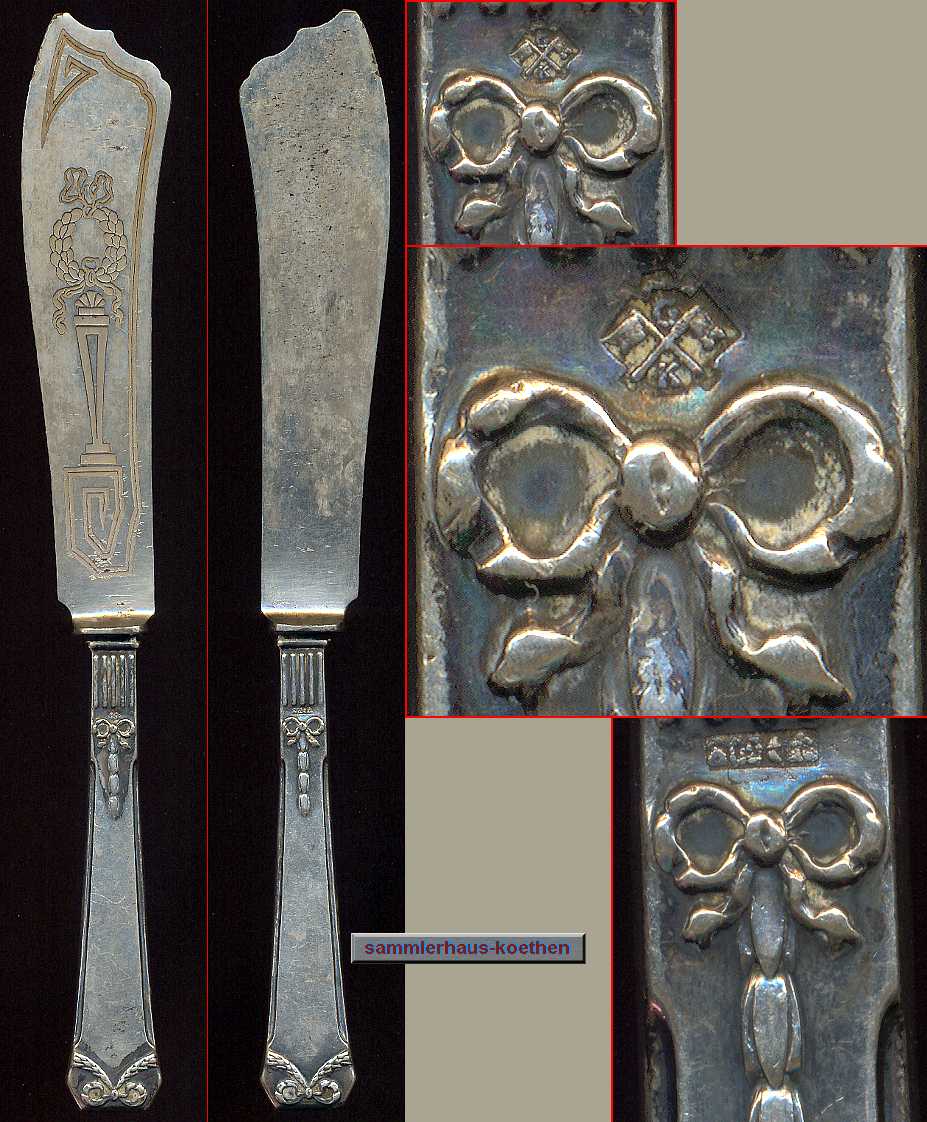 Uraltes groes verziertes Messer, 800er Silber, 25 cm - 35,00 Eur